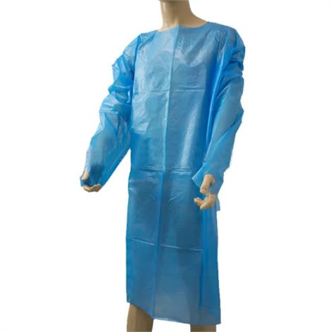 BodyMed Non-Surgical Isolation Gown,Light Blue,10/Pack,BDMGOWNL1KT