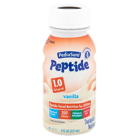 Abbott PediaSure 1.0 Cal Peptide-Based for Children,Ready to Feed,Strawberry Institutional,8fl oz Bottle,24/Case,67411