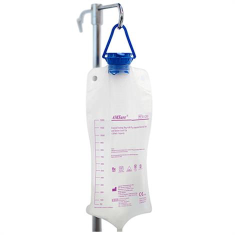 Amsino Alcor AMSure Enteral Feeding Bag With Pre-Attached Pump Set And Magnet,500ml Bag,For Prefilled Containers,30/Pack,E-0500M