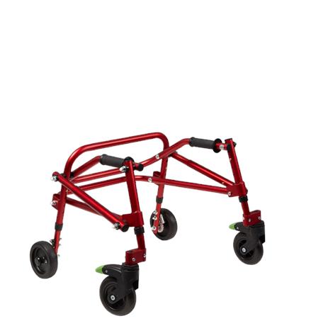 Klip Lightweight 4-Wheeled  Posterior Walker,X-Small,Red,With 8" Wheels,Each,KP418