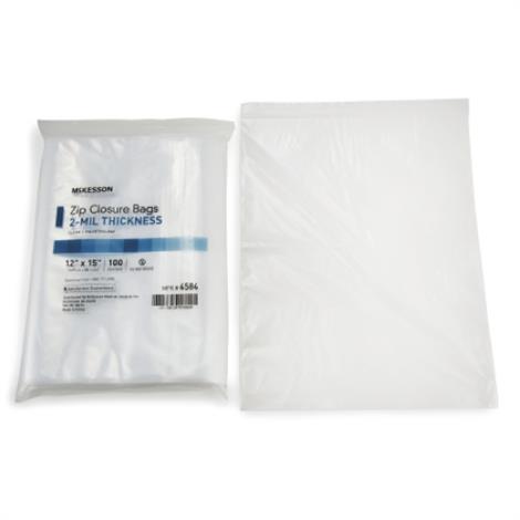 McKesson Polyethylene Zip Closure Bag,Bag,9" x 12",100/Pk,10Pk/Bx,2Bx/Case,4582