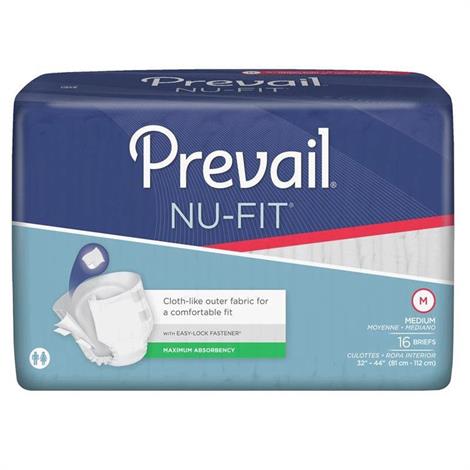 Prevail Nu-Fit Adult Briefs - Extra Absorbency,X-Large,Fits Waist 59" to 64",Beige,15/Pack,NU-014-1