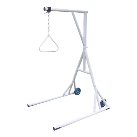 Drive Bariatric Free Standing Trapeze with Base and Wheels,Silver Vein Finish,Each,13039SV