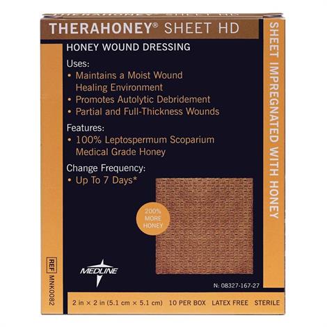Medline TheraHoney Sheet HD Honey Wound Dressing,Ribbon,1" x 12" (2.5cm x 30.5cm),10/Pack,MNK0089