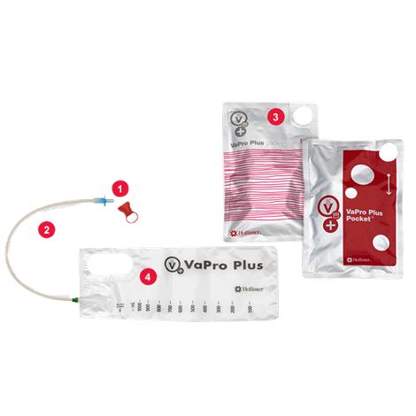 Hollister VaPro Plus Pocket Hydrophilic Intermittent Catheter,10Fr,16" Length,Straight,Pocket,Male Catheter,30/Pack,71104-30