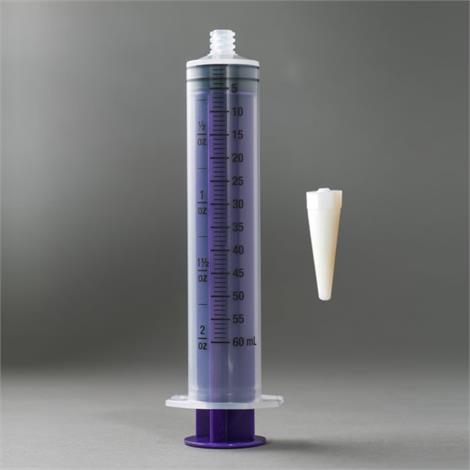 Vesco ENFit Tip Irrigation Syringe With Transition Connector,60mL Flat Top Syringe,30/Pack,VED-660TC