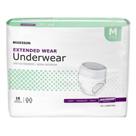 McKesson Extended Wear Heavy Absorbent Unisex Disposable Adult Underwear,X-Large,Waist/Hip: 58" to 68",12/Pack,4Pk/Case,UWEXTXL