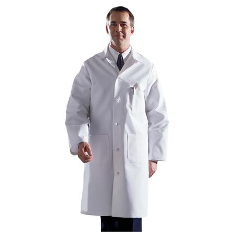 Medline Mens Premium Full Length Cotton Lab Coats,Lab Coat,Size: 56,Each,MDT17WHT56